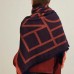 Orange geometric big scarf shawl thickened autumn and winter double-sided dual-use