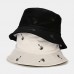 Unisex Overlay Coconut Embroidery Pattern Sun Hat Summer Outdoor Casual Sunshade Bucket Hat