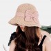 Women Hollow Bow Decoration Woven Straw Hat Summer Travel Foldable Suncreen Bucket Hat