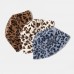 Women   Men Rabbit Hair Leopard Pattern Warm Casual Soft All  match Outdoor Bucket Hat