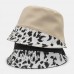 Women Patchwork Leopard Pattern Print Sun Hat Cotton Fashion All  match Sunscreen Bucket Hat