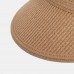 Women Straw Solid Color Empty Top Outdoor Sunscreen Breathable Casual Straw Hat Baseball Cap